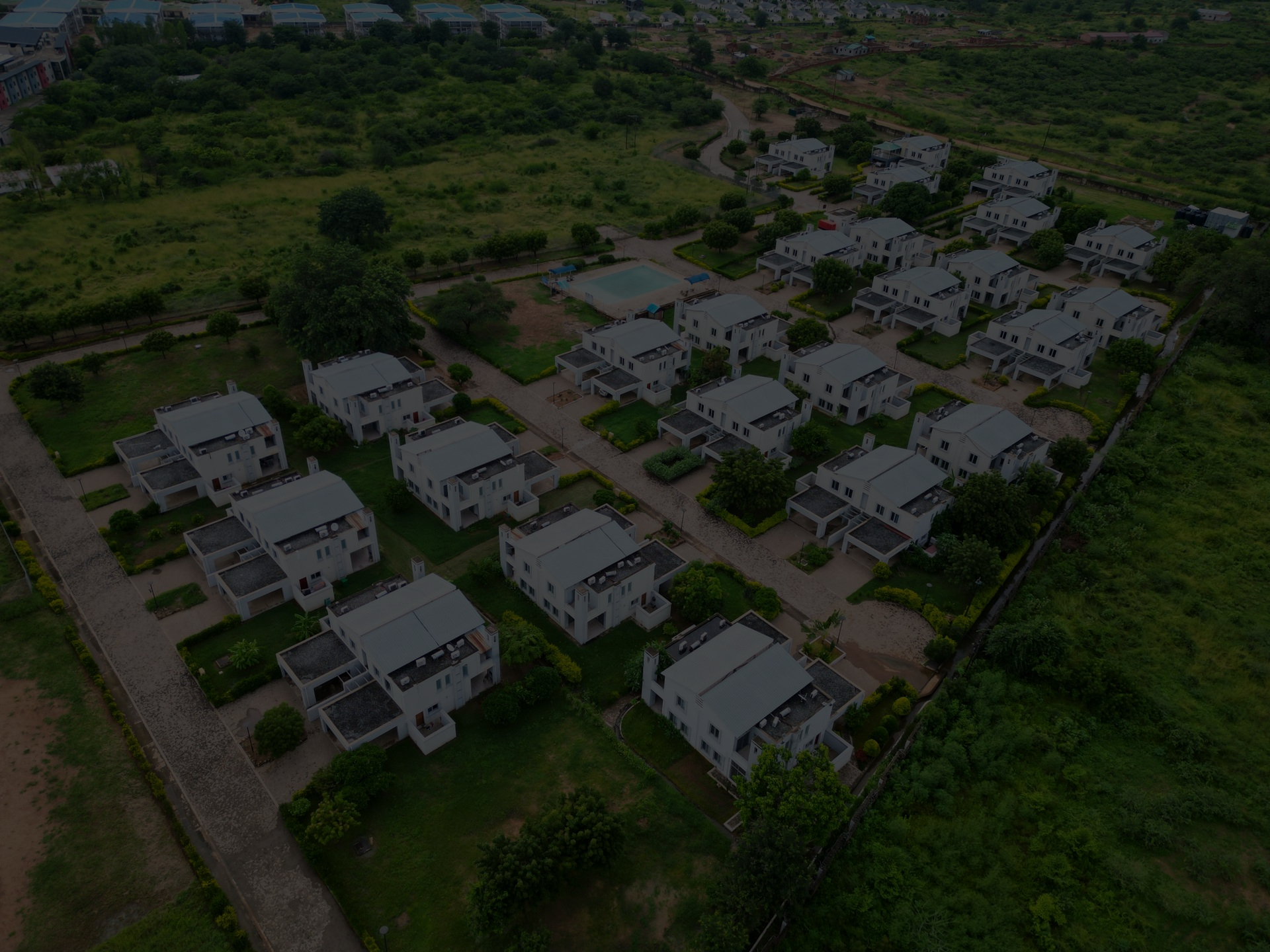 Tree-lined boulevard in a premium gated community
